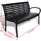 In Vrtna klupa 125 cm čelik i WPC crna | shoptok.hr