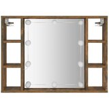 Ormarić s ogledalom LED boja dimljenog hrasta 76 x 15 x 55 cm | Eponuda.ba