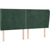  Uzglavlje s ušima tamnozeleno 183x23x118/128 cm baršunasto | shoptok.hr