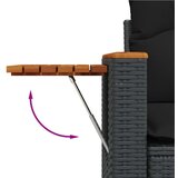  8-dijelni set vrtnih sofa od poliratana s jastucima crni | shoptok.hr