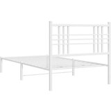 Metalni okvir za krevet s uzglavljem bijeli 107x203 cm | shoptok.hr