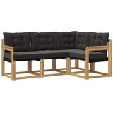 vidaXL Zunanja garnitura za sedenje z blazino 4 pcs Bela in črna, (5000281853) | Shoptok.si