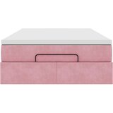 vidaXL Otomanski posteljni okvir z vzmetnico roza 120x200 cm žamet, (21609512) | Shoptok.si