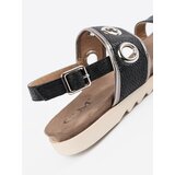 Shelvt Black sandals with decorative metal rings | shoptok.hr