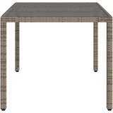  Vrtni stol sa staklenom pločom sivi 150x90x75 cm od poliratana Siva | shoptok.hr