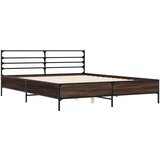  Okvir za krevet boja hrasta 150x200cm konstruirano drvo i metal | shoptok.hr