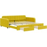 vidaXL Dnevni krevet na razvlačenje s ladicama žuti 100x200 cm baršun | shoptok.hr