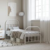 vidaXL Metalni okvir kreveta uzglavlje i podnožje bijeli 75x190 cm Cijene