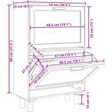 Ormarić za cipele smeđi 52 x 25 x 80 cm drvo i prirodni ratan | shoptok.hr