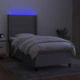  box spring s madracem LED svjetlosivi 80x200 cm tkanina | shoptok.hr