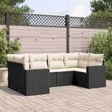 vidaXL 6-dijelni set vrtnih sofa s jastucima crni od poliratana | shoptok.hr