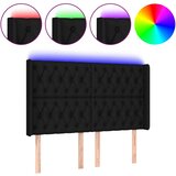  LED uzglavlje crno 147 x 16 x 118/128 cm od tkanine | shoptok.hr