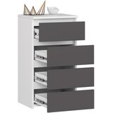 AKORD Cl4 Komoda, 4 Predali, Bela/Siva, (5000332108) | Shoptok.si