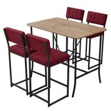 Hanah home Set barskih stolova i stolica, 110x92x70 cm, 5 delova, Bordo | Eponuda.ba