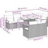 vidaXL 9 komada set vrtne sofe s jastučićima crni poli ratan, 2-sjedna vrtna sofa s jastučićima crni poli ratan | shoptok.hr
