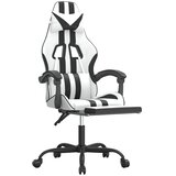  Okretna igraća stolica s osloncem bijelo-crna od umjetne kože | shoptok.hr