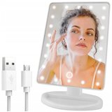 Malatec 22 LED osvetljeno kozmetično ogledalo vrtljivo USB belo 00022066 | Shoptok.si