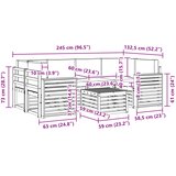  Set vanjskih sofa 7 kom. Bijela i antracit Poliester | shoptok.hr
