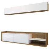 Kalune Design Beli/naravni televizijski komplet iz eksotičnega lesa 180x40 cm Kale - Kalune Design Cene