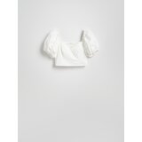 Reserved Kratka bluza puf-rukava - bijela | shoptok.hr