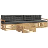  Set vanjskih sofa 5 pcs Bijela i antracit Čvrsto drvo akacije | shoptok.hr
