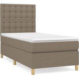 vidaXL Krevet s oprugama i madracem smeđesivi 90x200 cm od tkanine Cijene
