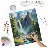 Massido platno s temeljnom bojom i uzorkom na okviriću 40x50 cm Alpski planinski krajolik | shoptok.hr