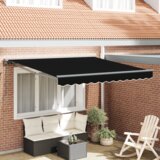 vidaXL Skrovita tenda Crna 350x250 cm Poliester | shoptok.hr