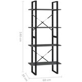  za knjige s 4 razine sivi 60x30x140 cm masivna borovina | shoptok.hr