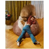 Wigiwama Prašno rožnata otroška vreča za sedenje iz umetnega krzna Yeti – | Shoptok.si