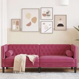  Trosjed Chesterfield s jastučićima crvena boja vina baršunasti | shoptok.hr