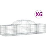  Obokane gabion košare 6 kosov 200x50x40/60 cm pocinkano železo, (20757656) | Shoptok.si