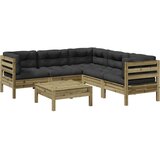  6-dijelni set vrtnih sofa od impregnirane borovine s jastucima | shoptok.hr