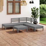 Maison Chic Seti vrtnega pohištva - Vrtna garnitura - Vrtni pohištvo set 6-delna trdna borovina siva, (21821000) | Shoptok.si
