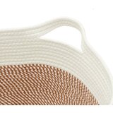  Košara za pohranu smeđe-bijela Ø 40 x 25 cm pamučna | shoptok.hr