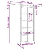  Klizna vrata Prirodna 100 x 208 cm Masivna borovina | shoptok.hr