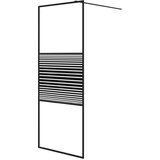 Pregrada za tuš crna 80 x 195 cm s prozirnim staklom ESG | shoptok.hr