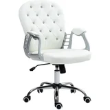 pisarniški stol umetno usnje, jeklo D59,5 x Š60,5 x V93–103 cm Bela, (5000242954)