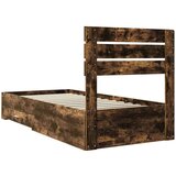  Okvir za krevet Dimljeni hrast i srebrna 75 x 190 cm | shoptok.hr