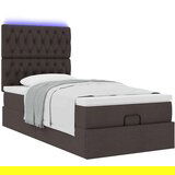 vidaXL Otomanski posteljni okvir z vzmetnico rjav 80x200 cm blago, (21610279) | Shoptok.si