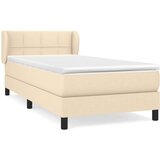  Box spring postelja z vzmetnico krem 90x200 cm blago, (20893589) | Shoptok.si