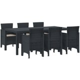 vidaXL 7-delna vrtna jedilna garnitura s blazinami antracitnega poli ratana, (22089767) | Shoptok.si