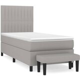  Okvir kreveta s oprugama i madrac svjetlosivi 90x200cm tkanina | shoptok.hr