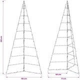  Metalno božićno drvce s LED svjetlima KUOPIO 210 cm - 210 cm Crna s LED svjetlima | shoptok.hr