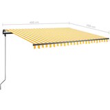  Samostojeća tenda na ručno uvlačenje 400 x 350 cm žuto-bijela | shoptok.hr
