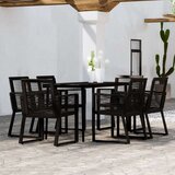  7-dijelni vrtni blagovaonski set crni | shoptok.hr