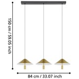 Eglo 390272 - paraguay led prigušiva viseći luster na sajli 3xLED/12W/230V 3000K zlatna | Eponuda.com