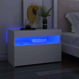 vidaXL noćni ormarić LED svjetla visoki sjaj bijeli 60x35x40 cm drvo Cijene