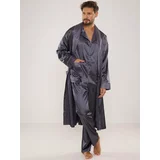 De Lafense Men's bathrobe 940 Satin M-4XL grey 090