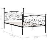vidaXL Okvir za krevet s podnicama crni metalni 90 x 200 cm Cijene